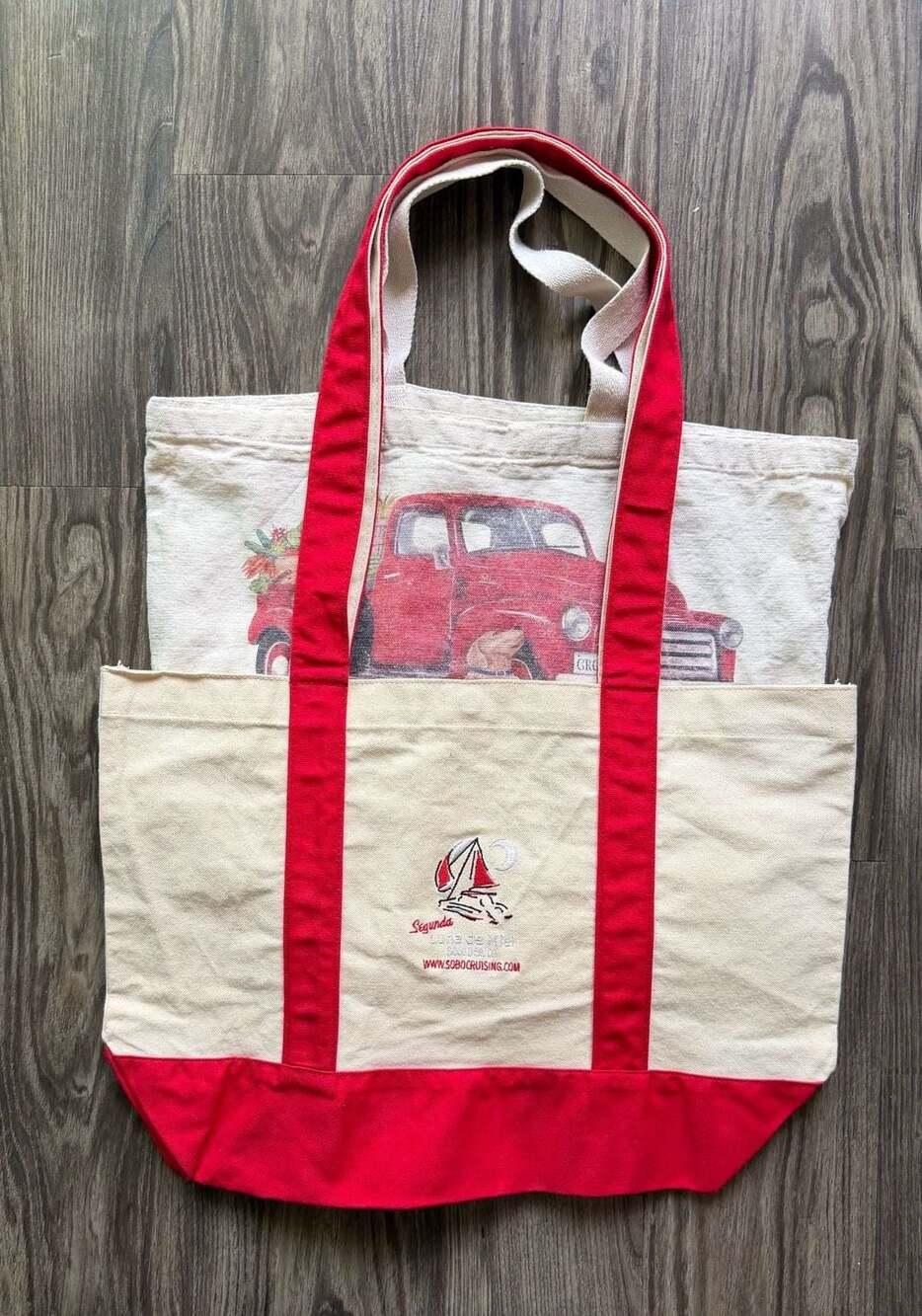 Segunda Luna de Miel Boulder CO Canvas Tote Bag Red White